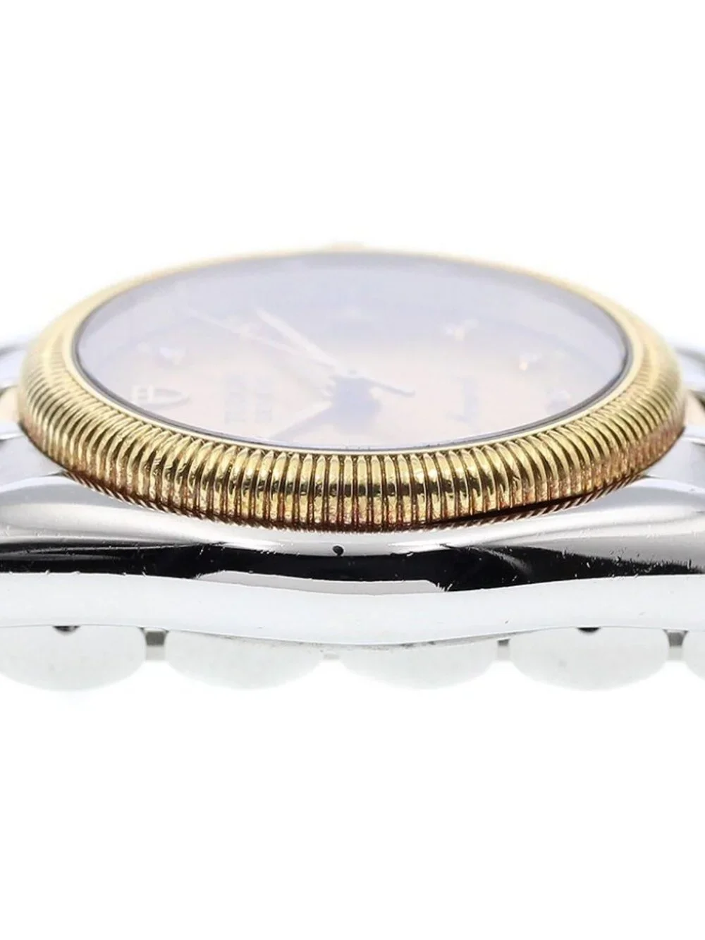 TUDOR Monarch 15833 Date 10P diamond Gold Dial Quartz Ladies Watch_967326